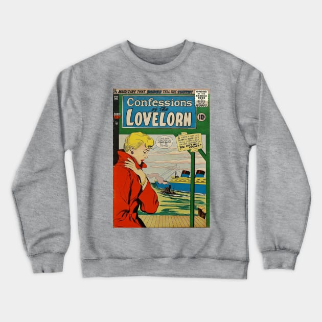 Vintage Confessions of the Lovelorn Cover Crewneck Sweatshirt by Slightly Unhinged